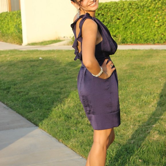 BCBGeneration Blue One Shoulder Dress - Picture 7 of 8